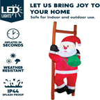 6ft Christmas Inflatable Decorations Climbing Santa Hanging with Light Holiday Decorations