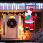 6ft Christmas Inflatable Decorations Climbing Santa Hanging with Light Holiday Decorations