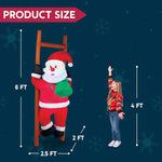 6ft Christmas Inflatable Decorations Climbing Santa Hanging with Light Holiday Decorations