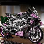 Motorcycle Building Blocks Kit Racing Motorcycle Model Desk Ornament for Kids and Adults