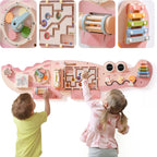 Toddlers Wooden Busy Board Learning Toy Wall Mounted Activity Centre with Gears Maze Toy