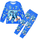 67 in Steal A Brainrot Costume Six-Seven Pajamas Set Long-Sleeve Tops Pants Soft Comfortable Sleepwear for Boys Girls