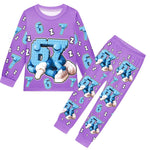 67 in Steal A Brainrot Costume Six-Seven Pajamas Set Long-Sleeve Tops Pants Soft Comfortable Sleepwear for Boys Girls