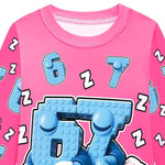 67 in Steal A Brainrot Costume Six-Seven Pajamas Set Long-Sleeve Tops Pants Soft Comfortable Sleepwear for Boys Girls