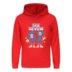 Six-Seven in Steal A Brainrot Costume Hooded Sweatshirt and Cap Trendy Outfit 67 Meme Hoodie for Boys Girls