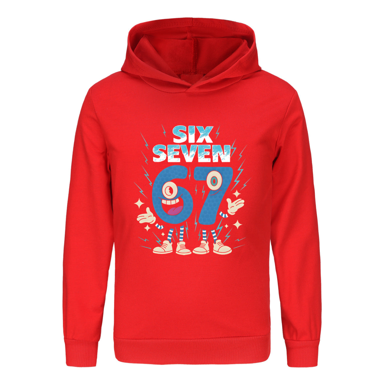 Six-Seven in Steal A Brainrot Costume Hooded Sweatshirt and Cap Trendy Outfit 67 Meme Hoodie for Boys Girls