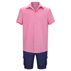 Nibbles Costume Cute Beaver Outfit Pink Shirt Vest Shorts 3pcs Suit for Cosplay