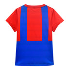 3pcs Plumber Hero Outfit Cute Shirt Pleated Bow Skirt and Matching Bag