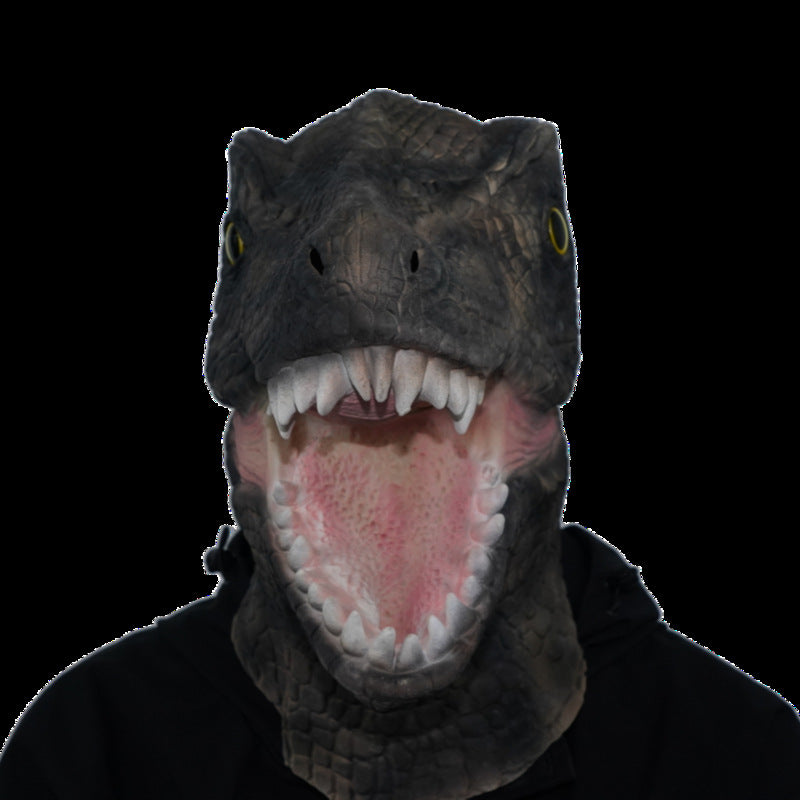 Dino Mask Realistic Latex Velociraptor Head Mask Jurassic Cosplay Halloween Costume Accessory