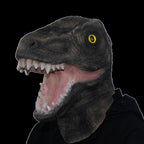 Dino Mask Realistic Latex Velociraptor Head Mask Jurassic Cosplay Halloween Costume Accessory