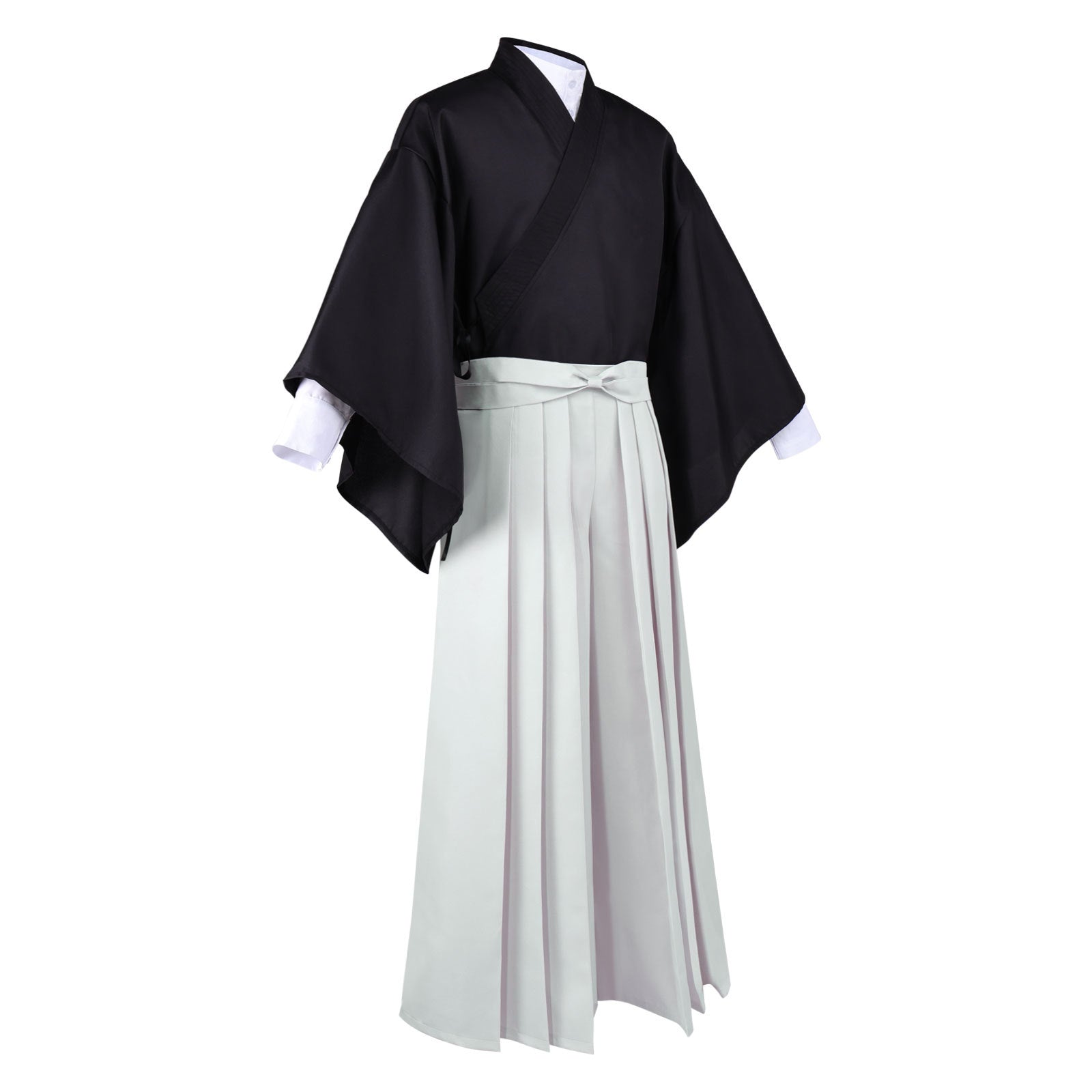 Naoya Costume Black Kimono Outerwear with Pleated Culottes Full Cosplay Set