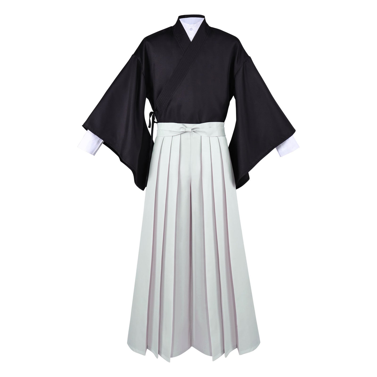 Naoya Costume Black Kimono Outerwear with Pleated Culottes Full Cosplay Set