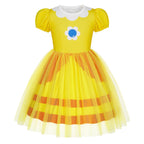 Rosalina Princess Dress Soft Multi-Layered Tulle Party Gown with Puffy Sleeves for Daily Wear