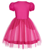 Rosalina Princess Dress Soft Multi-Layered Tulle Party Gown with Puffy Sleeves for Daily Wear
