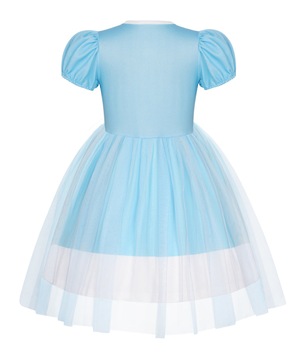 Rosalina Princess Dress Soft Multi-Layered Tulle Party Gown with Puffy Sleeves for Daily Wear