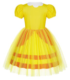 Rosalina Princess Dress Soft Multi-Layered Tulle Party Gown with Puffy Sleeves for Daily Wear