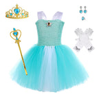 Princess Party Costume Tulle Tutu Dress with Crown and Accessories for Carnival Theme Events
