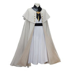 Witch Master Qifrey Costume Full Set with Cloak Dress Pointed Wizard Hat and Gold Glasses for Magic Mentor Roleplay