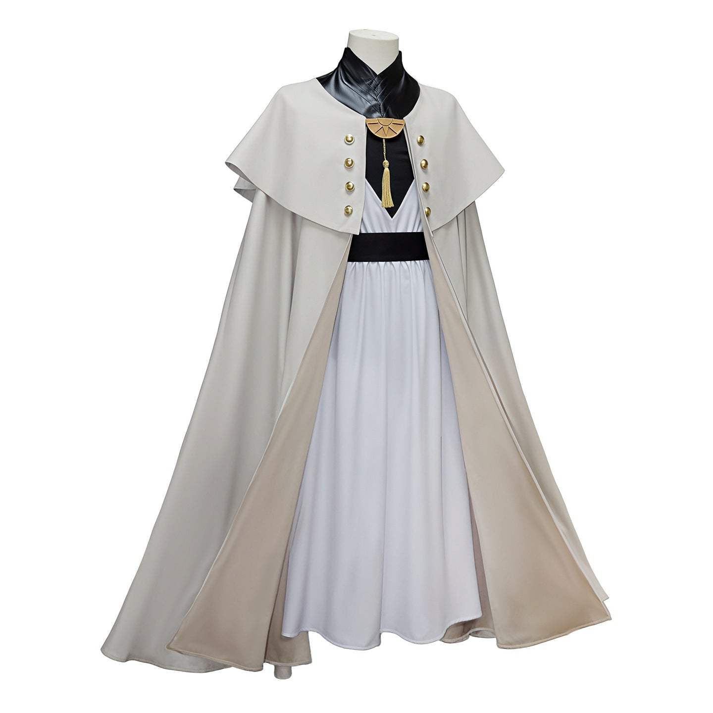 Witch Master Qifrey Costume Full Set with Cloak Dress Pointed Wizard Hat and Gold Glasses for Magic Mentor Roleplay