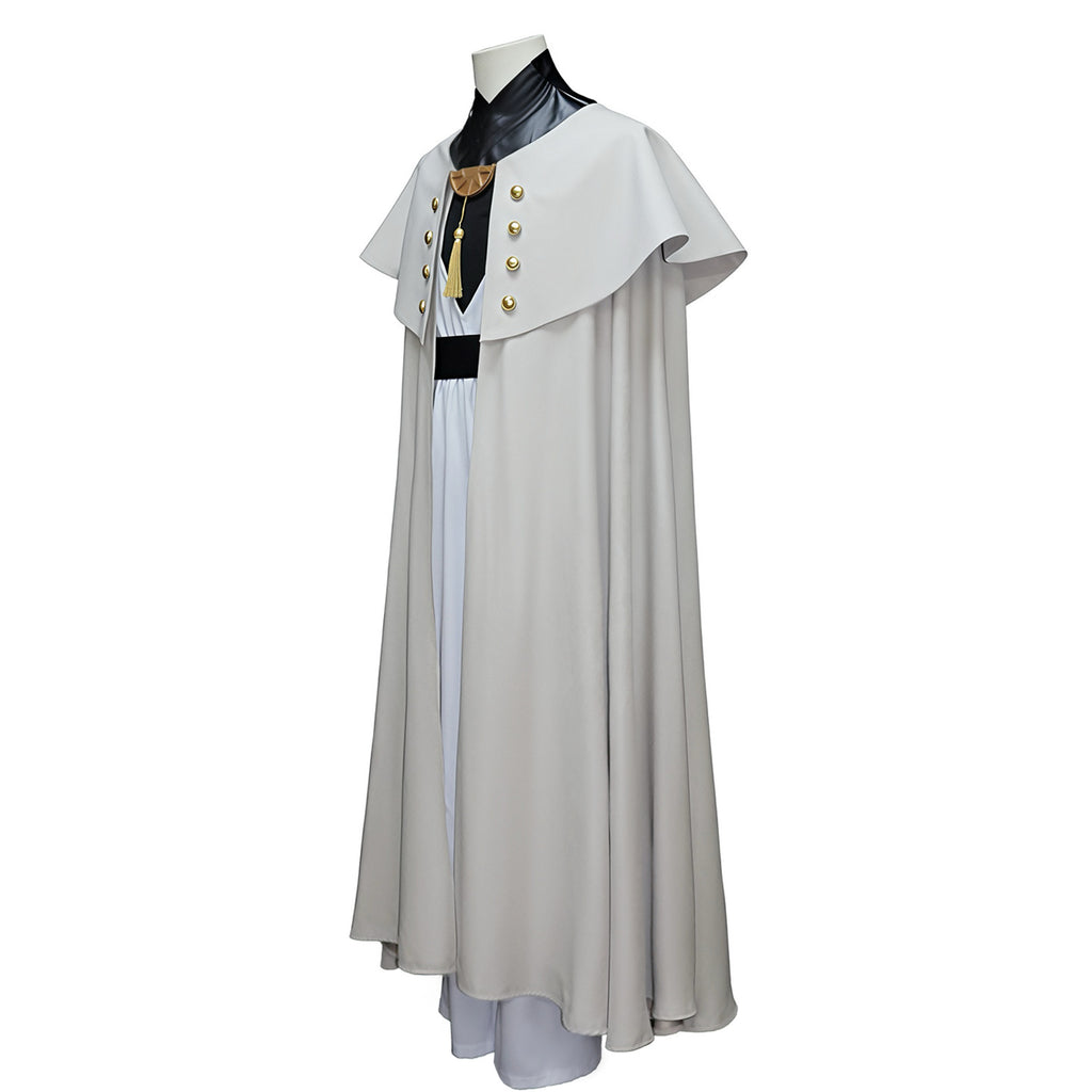 Witch Master Qifrey Costume Full Set with Cloak Dress Pointed Wizard Hat and Gold Glasses for Magic Mentor Roleplay