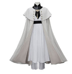 Witch Master Qifrey Costume Full Set with Cloak Dress Pointed Wizard Hat and Gold Glasses for Magic Mentor Roleplay