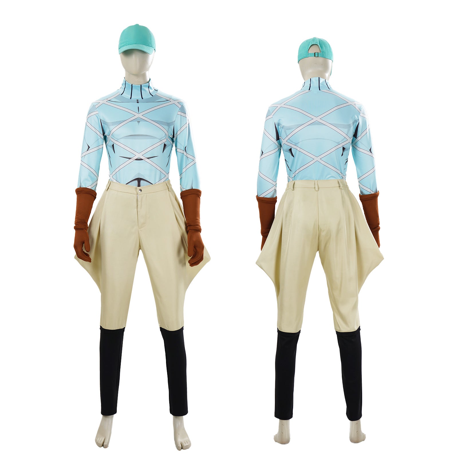 JJBA Dio Costume Racing Rider Hat Gloves and Pants Casual Wear for Anime Fans