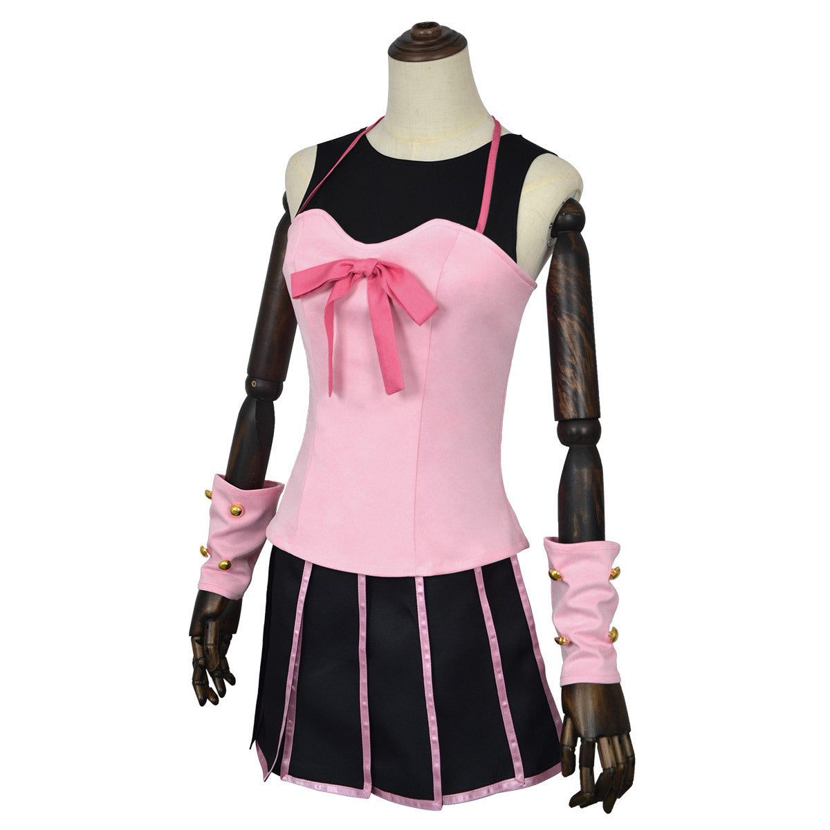 JJBA Lucie Costume Pink Tops Skirt Pantyhose and Accessories for Comic Con Events