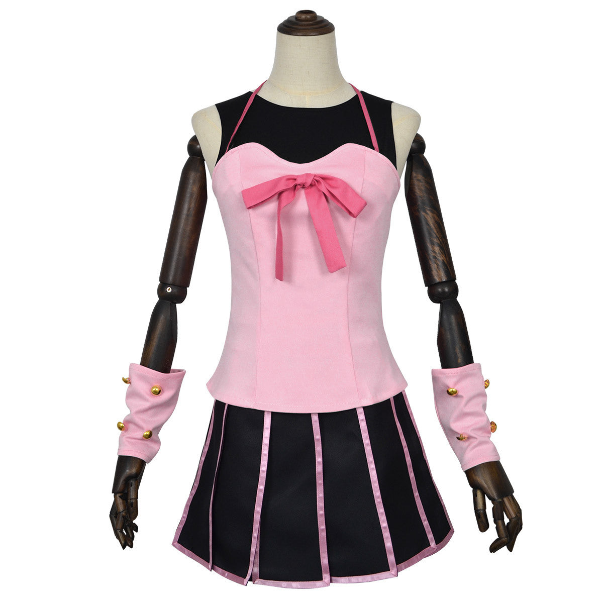 JJBA Lucie Costume Pink Tops Skirt Pantyhose and Accessories for Comic Con Events