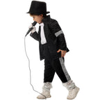 Retro Pop Star Costume Black Sequin Stage Performance Outfit The Perfect Gift for Music Fans
