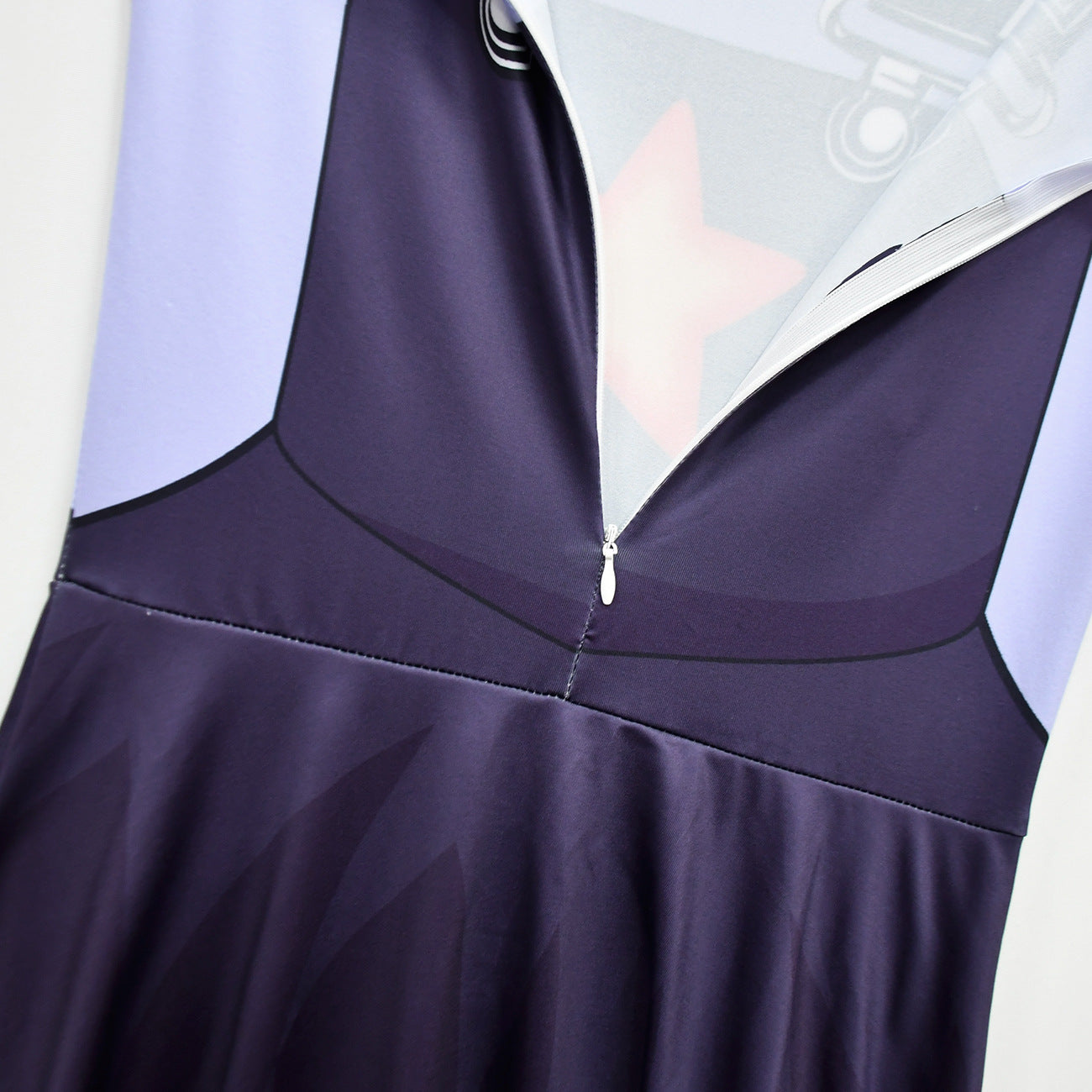 Creepy Doll Costume Purple Star Dress with Elastic Pants and Bag for Immersive Roleplay