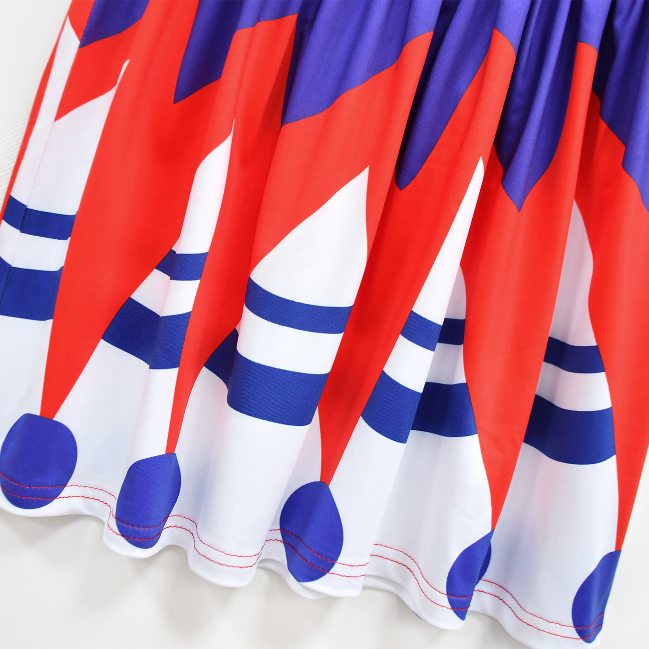 Jester Outfit Red and Blue Ruffle Sleeve Dress with Matching Bag for Carnival and Game Cosplay