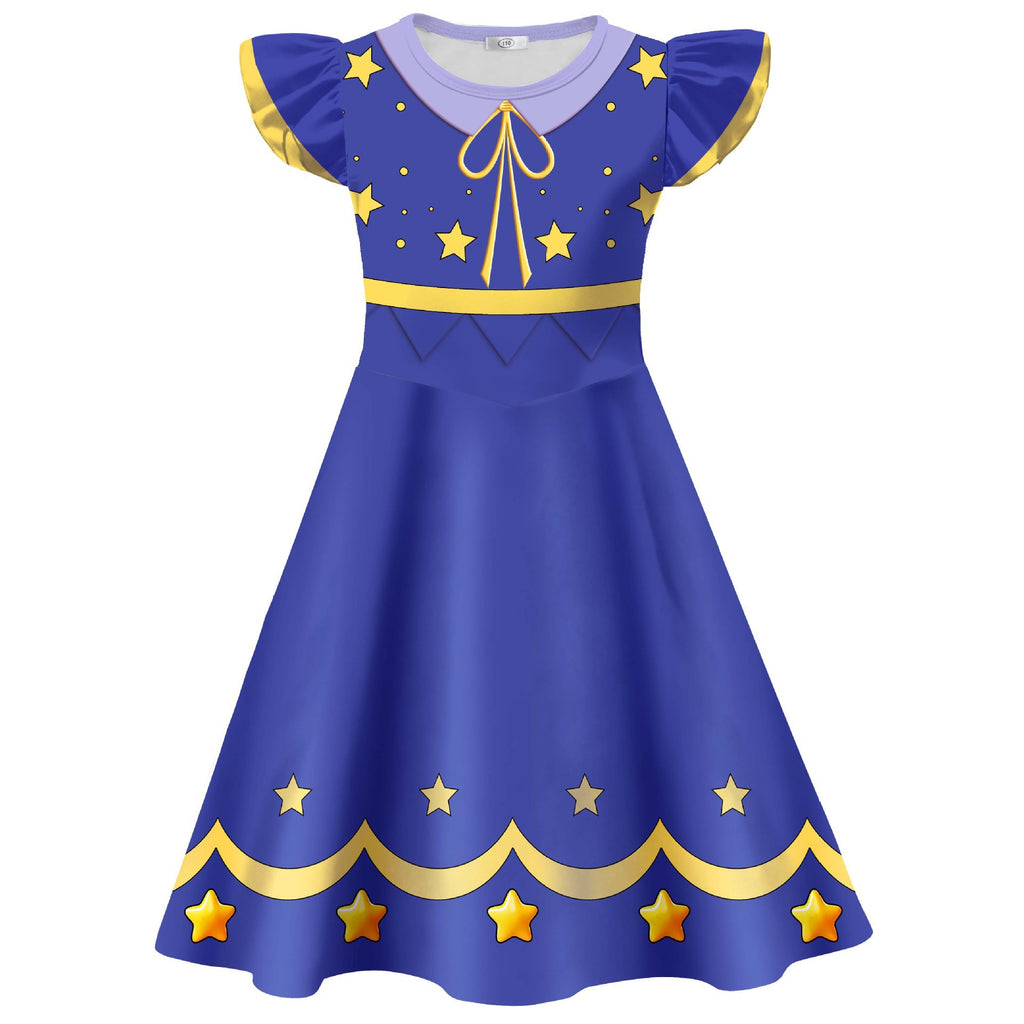 Braided Doll Outfit Navy Star Ruffle Dress with Tights and Bag for 2026 Cosplay Events