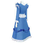 Girls The Incredible Doll Costume Blue Maid Dress with Matching Bow Accessories for Halloween Cosplay Theme Parties