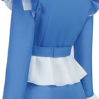 Girls The Incredible Doll Costume Blue Maid Dress with Matching Bow Accessories for Halloween Cosplay Theme Parties