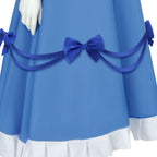 Girls The Incredible Doll Costume Blue Maid Dress with Matching Bow Accessories for Halloween Cosplay Theme Parties