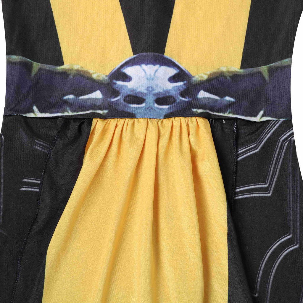 Kids Scorpion Costume Yellow Jumpsuit with Helmet 2pcs Set for Cosplay Themed Events