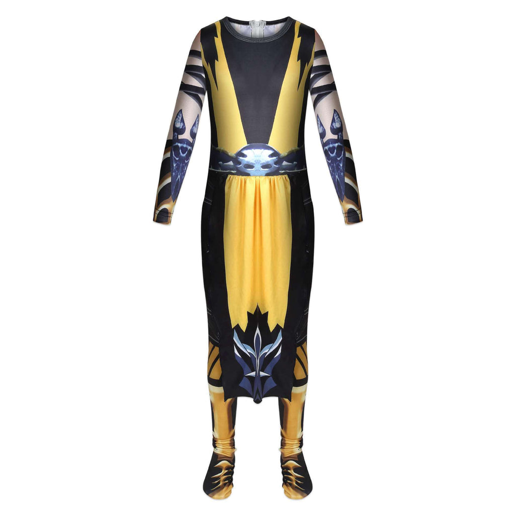 Kids Scorpion Costume Yellow Jumpsuit with Helmet 2pcs Set for Cosplay Themed Events