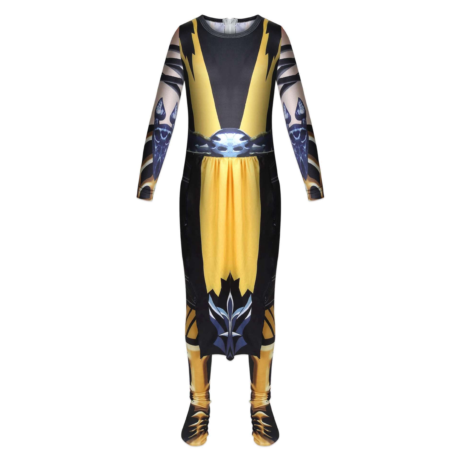 Kids Scorpion Costume Yellow Jumpsuit with Helmet 2pcs Set for Cosplay Themed Events