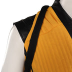 Men's Ninja Costume Yellow and Black Warrior Suit for Professional Cosplay Events and Halloween Parties