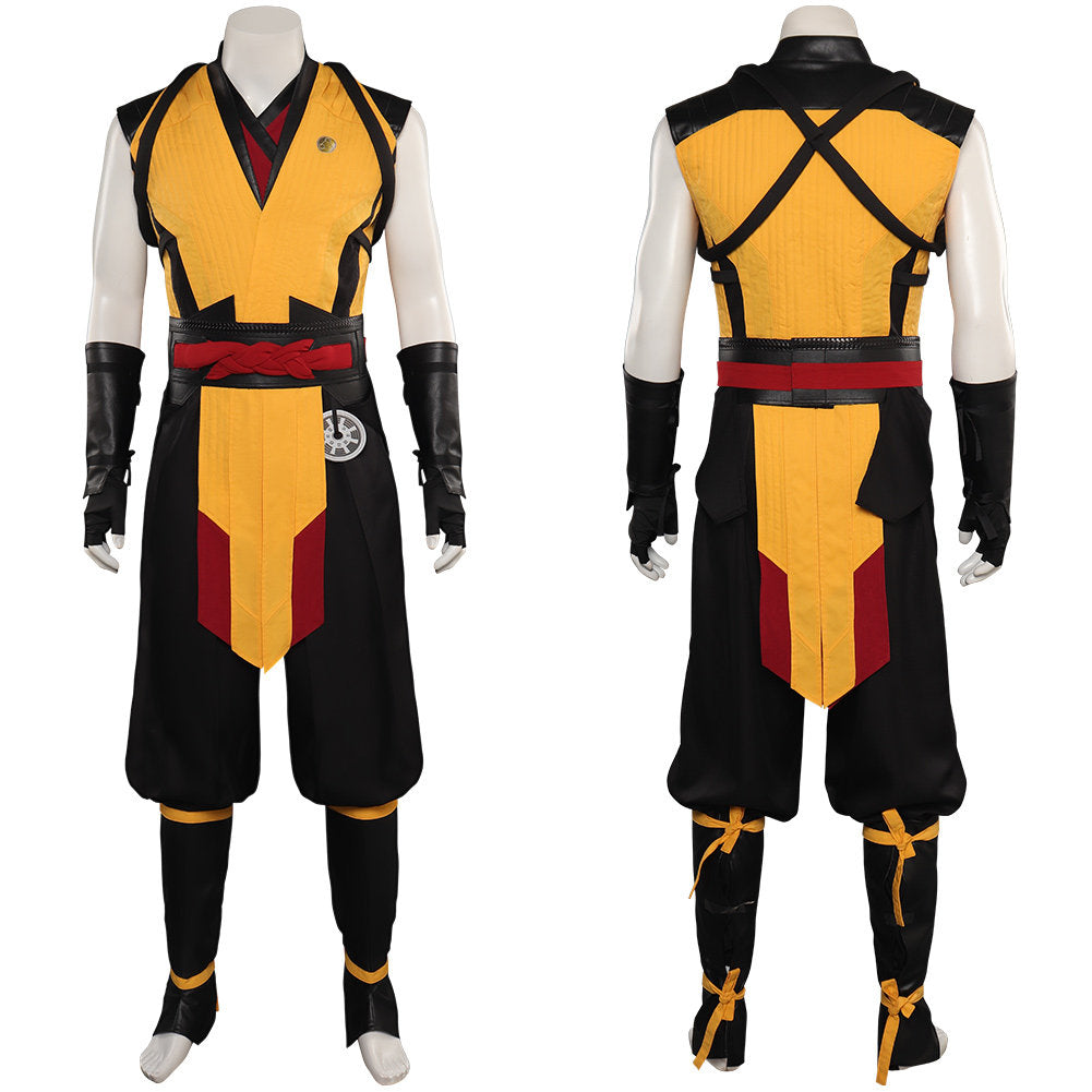 Men's Ninja Costume Yellow and Black Warrior Suit for Professional Cosplay Events and Halloween Parties