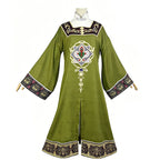 Women's Serpent Princess Costume Dark Green Tunic and Dress Medieval Outfit for Halloween Cosplay