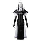 Women's Undertaker Costume Black Gothic Priestess Cosplay Dress with Hood for Halloween Carnival Parties
