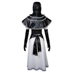 Women's Undertaker Costume Black Gothic Priestess Cosplay Dress with Hood for Halloween Carnival Parties