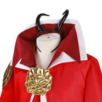 Men's TenSura Movie Benimaru Costume Red Tunic Skirt Suit for Cosplay Themed Party