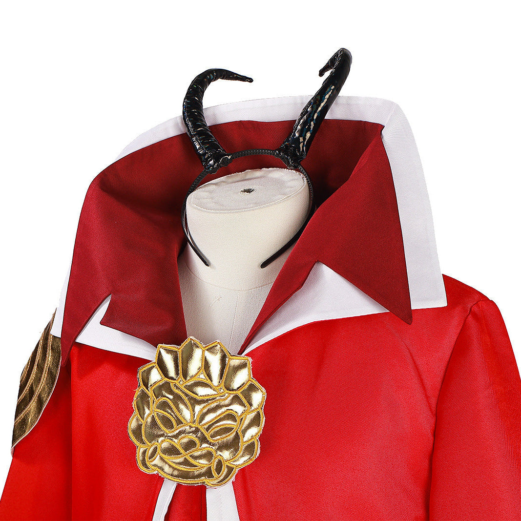 Men's TenSura Movie Benimaru Costume Red Tunic Skirt Suit for Cosplay Themed Party