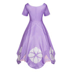 Girls Princess Purple Dress with Crown for Halloween Cosplay Birthday Party