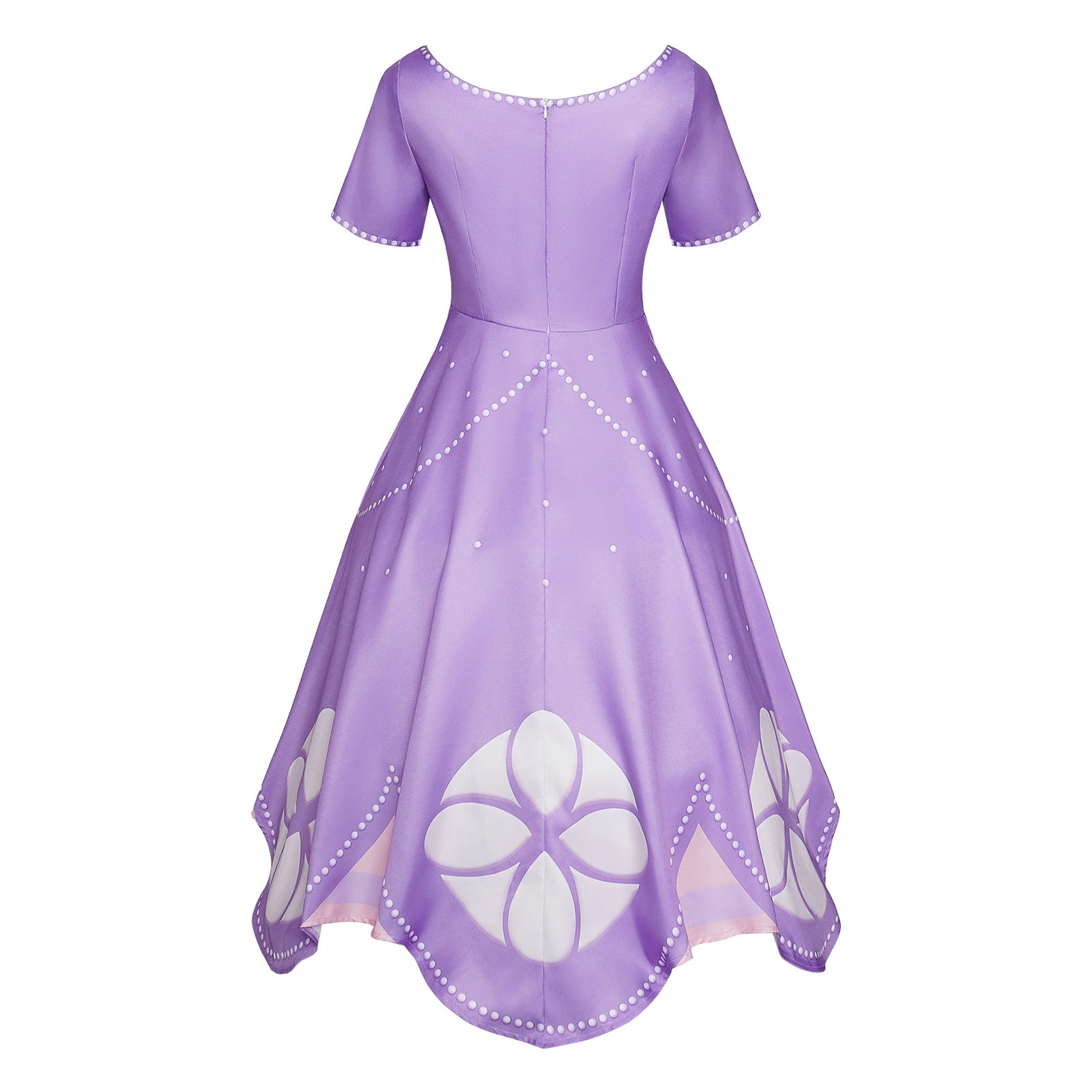 Girls Princess Purple Dress with Crown for Halloween Cosplay Birthday Party