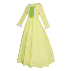 Girls Amber Princess Costume Lime Green Long Sleeve Dress with Crown and Earings for Themed Party