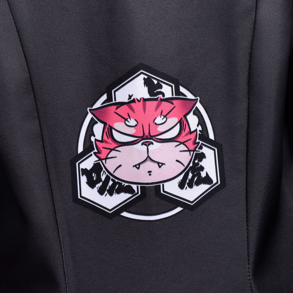 Women Nanally Costume Game Inspired Pink and Black Girls Uniform Set with Chest Cat Plush Toy for Fans Cosplay
