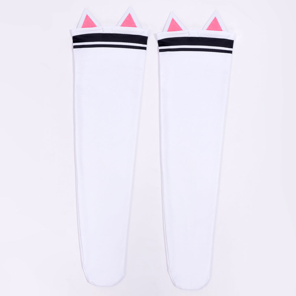 Women Nanally Costume Game Inspired Pink and Black Girls Uniform Set with Chest Cat Plush Toy for Fans Cosplay